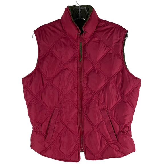 Eddie Bauer Goosedown Puffer Vest Full Zip Dark Pink Size M - Picture 1 of 8